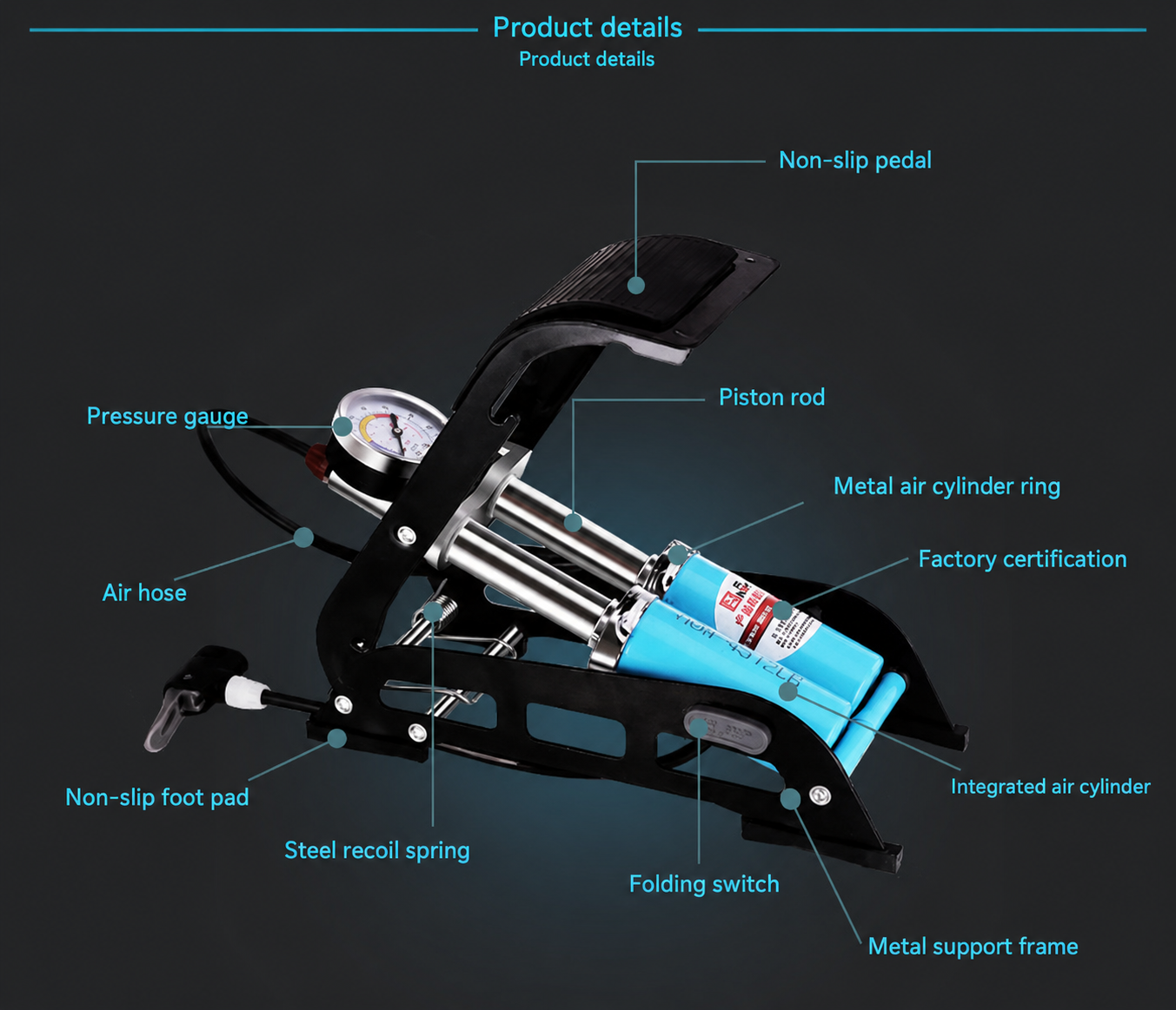 Foot pump pedal