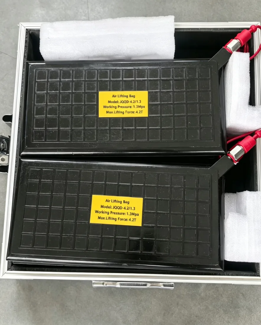 Complete lifting airbag rescue kit in storage case